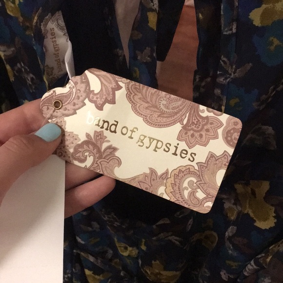 Navy blue, yellow flower dress - Picture 4 of 5